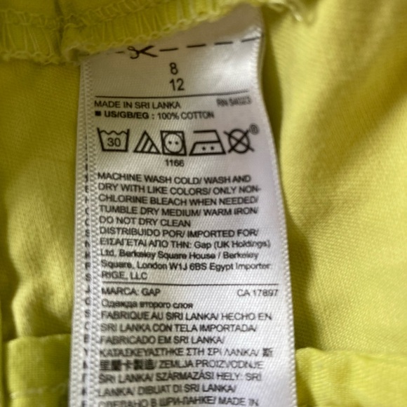 Gap khaki yellow/limon shorts, 100% cotton, size 8 - Picture 5 of 5